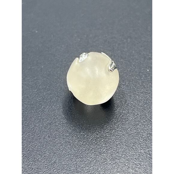 Joan Rivers Vintage Queen Romania Marie Clear Frosted Lucite Faberge Egg Charm - Picture 3 of 6